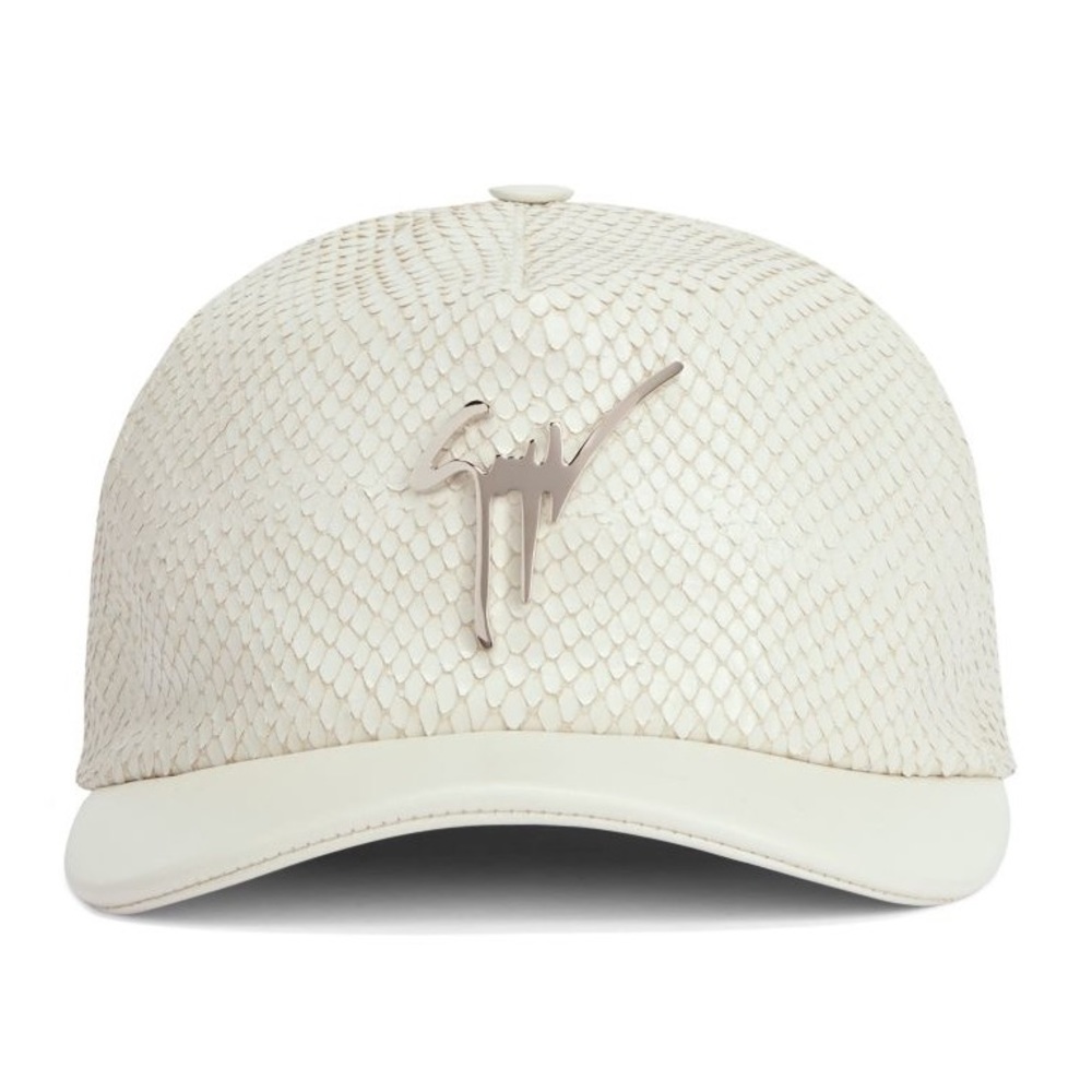 🧢giuseppe zanotti NEW python leather logo cap